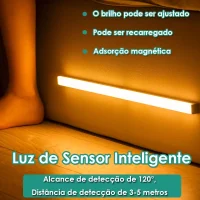 Lâmpada LED Recarregável com Sensor de Movimento